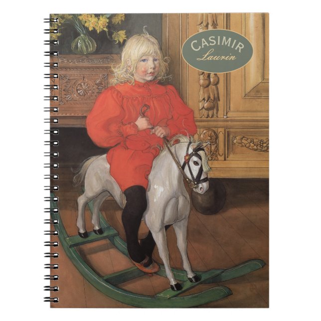 Carnet Carl Larsson Boy sur cheval à bascule CC1060 (Devant)