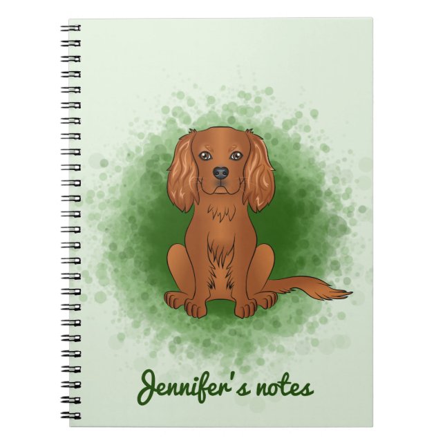 Carnet Carlin Cavalier King Charles Spaniel Ruby de coule (Devant)