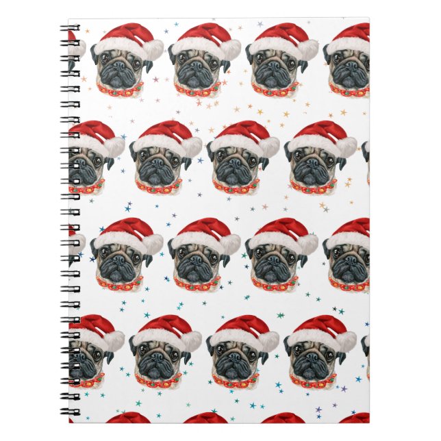 Carnet Carlin Chien race Étoiles de Noël (Devant)