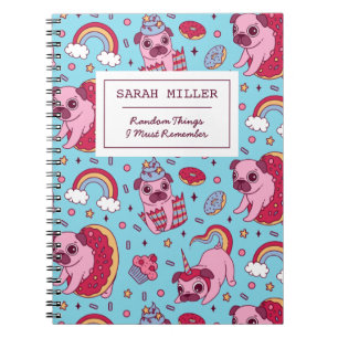 Carnet Carlin personnalisé Doodle Motif Sweet Dessert