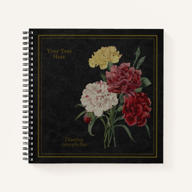 Carnet Carnations Black Notebook (Devant)