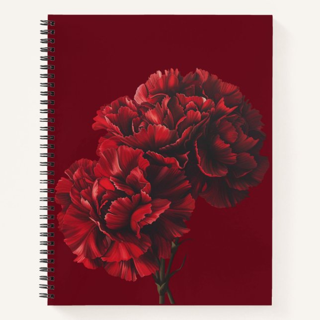 Carnet Carnations rouges (Devant)