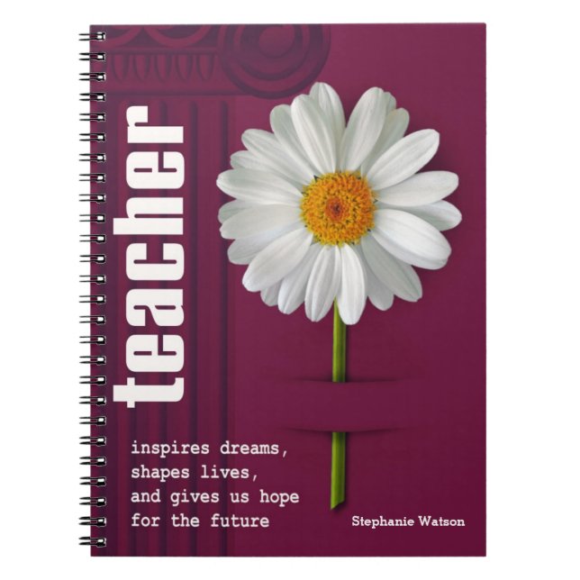 Carnet Carnet-cadeau personnalisé Smily Daisy pour enseig (Devant)
