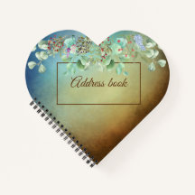 Carnet Carnet d'adresses Brown et Blue Ombre Heart