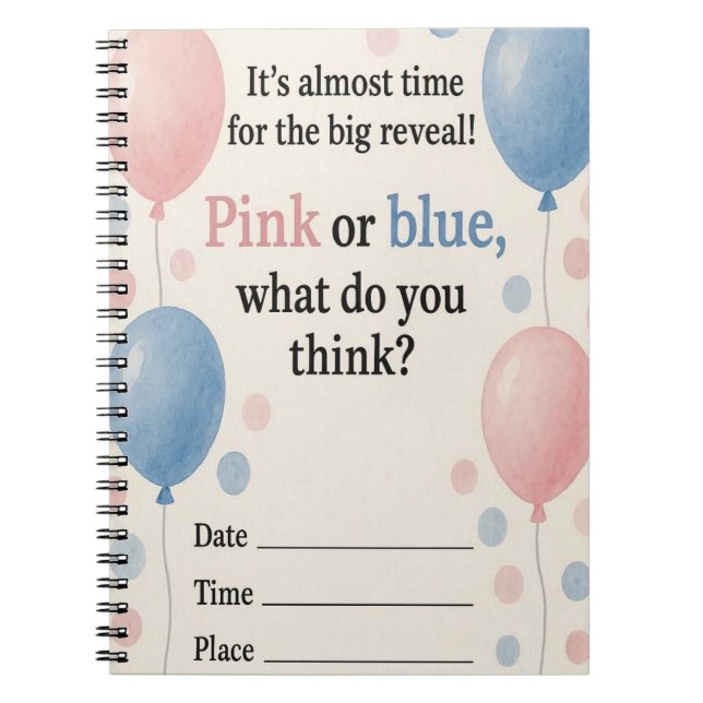 Carnet "Carnet des ballons rose et bleu (Devant)