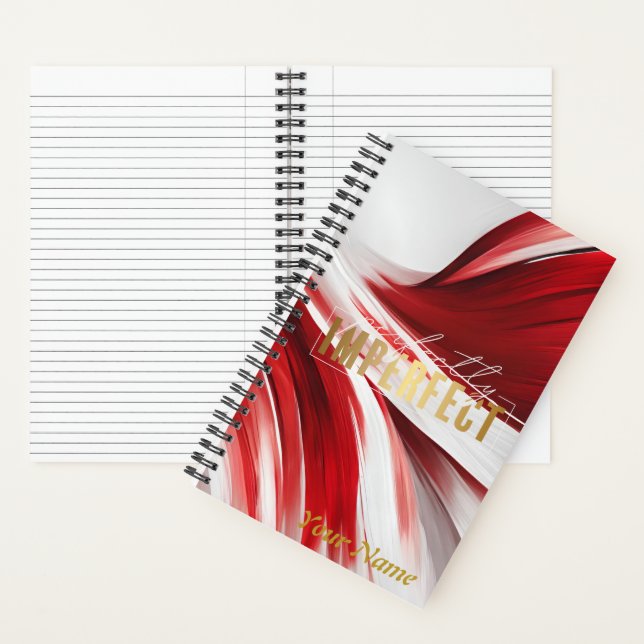 Carnet Carnet/Journal en spirale rouge et blanc (À l'intérieur)