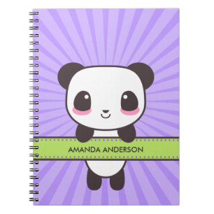 Carnet Carnet/journal personnalisés de panda de Kawaii