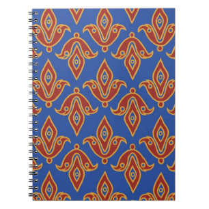Carnet Carnet, Rouge, Bleu, Or Fleur de Lys Motif