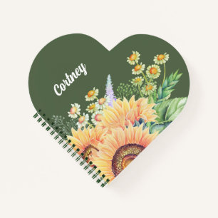 Carnet Carnets-cadeaux personnalisés de tournesols rustiq