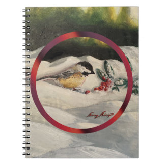 Carnet Carol la mésange avec du gui