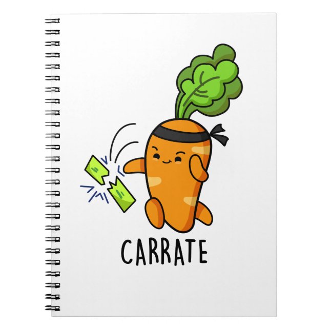 Carnet Carotte drôle Carotte Karate Pun (Devant)
