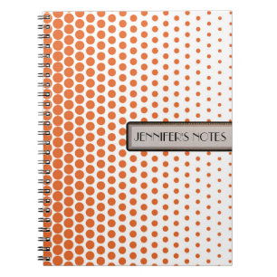 Carnet Carotte Orange À pois Élégant Moderne Blanc