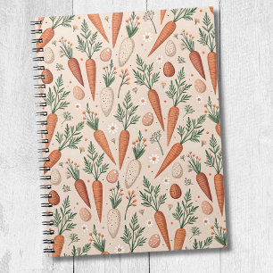 Carnet Carottes élégantes vintage avec fleurs et tout pet