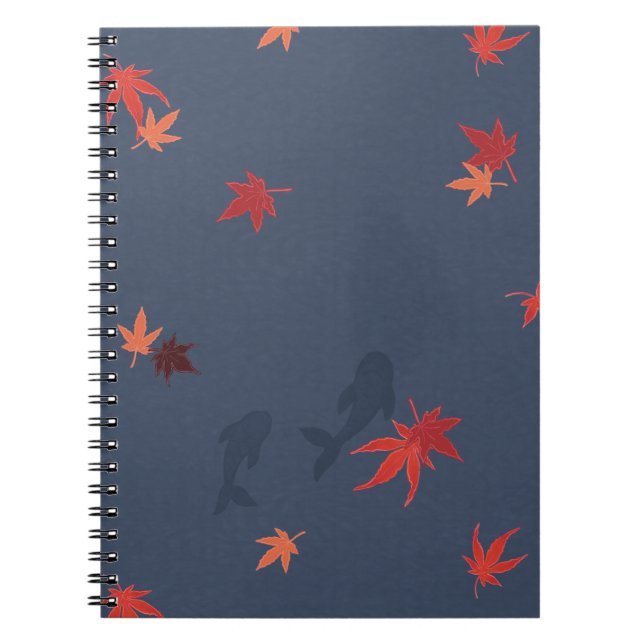 Carnet Carpe Automnale - bleu (Devant)