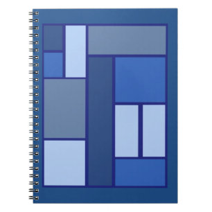 Carnet Carré bleu géométrique - forme et couleur d'émotio