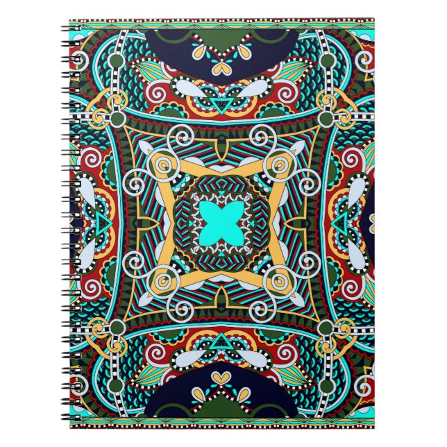 Carnet carré de soie foulard ou mouchoir design motif (Devant)
