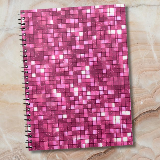 Carnet Carré de style disco rose chaud tendance pour la S (Créateur téléchargé)