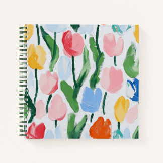 Carnet carré de tulipes pures et amusantes