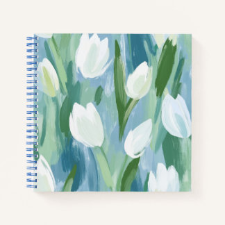 Carnet carré de tulipes sereines et paisibles