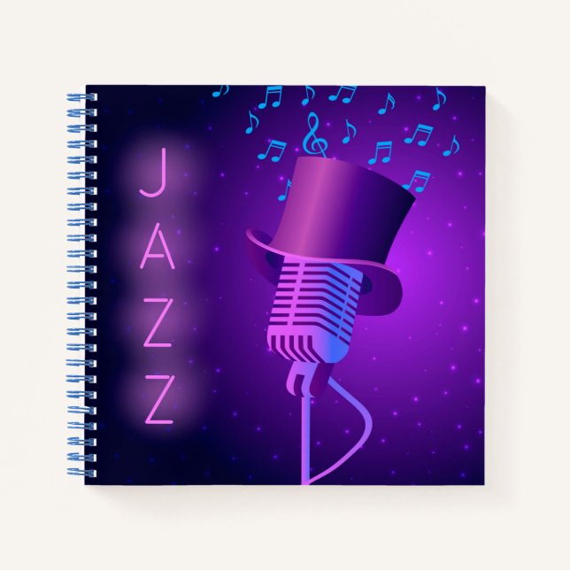 Carnet Carré Retro Jazz Mic (Devant)
