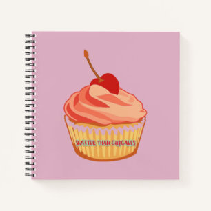 Carnet Carré rose doux plus doux que les cupcakes