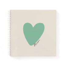 Carnet Carré Seafoam Green Mint Heart