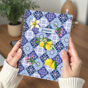 Carnet Carreau de Citron de Majolique Méditerranéen Bleu 