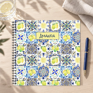 Carnet Carreau de jardin de citrons en majolique sicilien