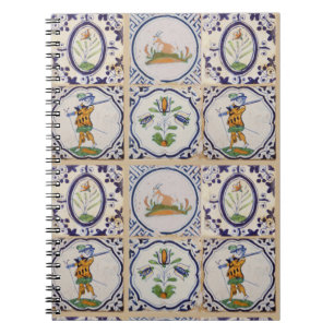 Carnet Carreaux de Delft hollandais vintage 17e siècle ar