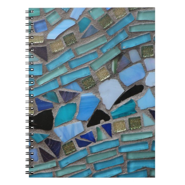 Carnet Carreaux de mosaïque bleus et verts (Devant)