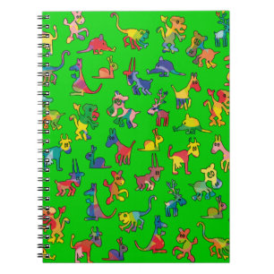 Carnet Carreaux de Motif Animaux Abstraits