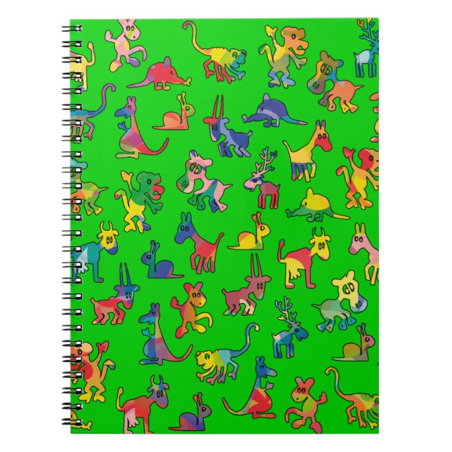 Carnet Carreaux de Motif Animaux Abstraits (Devant)