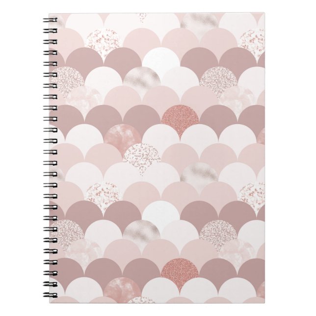 Carnet Carreaux or rose et rose (Devant)