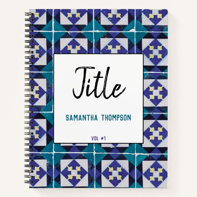 Carnet Carreaux portugais Azulejo Diamant Esquisse géomét (Devant)