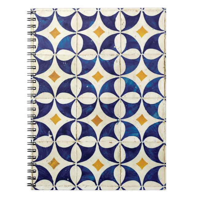 Carnet Carreaux portugais - Azulejo Motif Design (Devant)