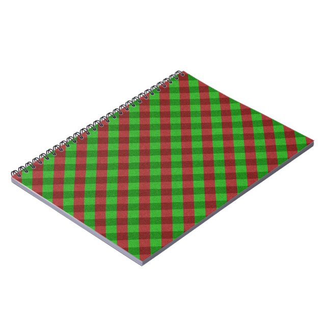 Carnet Carreaux Rouges & Verts Pailletés (Côté gauche)