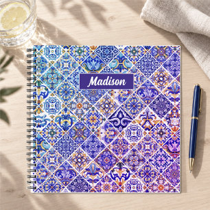 Carnet Carreaux siciliens de majolique méditerranéenne bl