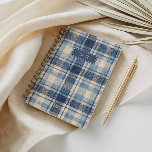 Carnet Carreaux Texturés Style Denim Moderne (Créateur téléchargé)