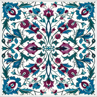 Carnet Carrelage à motifs bleu et rouge