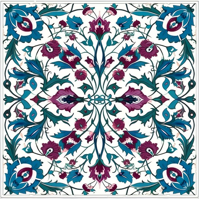 Carnet Carrelage à motifs bleu et rouge (Créateur téléchargé)