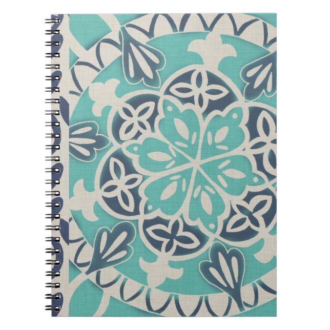Carnet Carrelage Batik Bleu I (Devant)