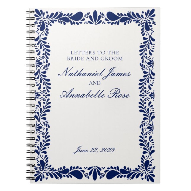 Carnet Carrelage bleu Talavera Carrelage Mariage Lettres  (Devant)