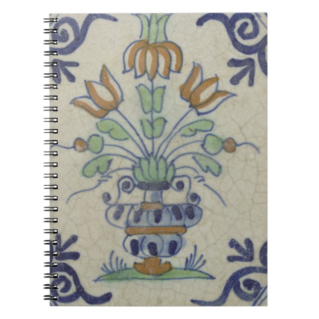 Carnet Carrelage Delft Antique Pot de Fleur Céramique (Devant)