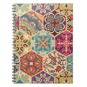 Carnet Carrelage en mosaïque colorée avec Islam, Arabi