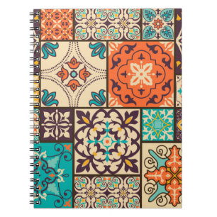 Carnet Carrelage en mosaïque colorée avec Islam, Arabi
