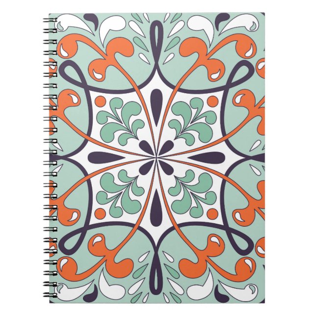 Carnet Carrelage marocain oriental Design floral (Devant)