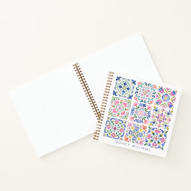 Carnet Carrelage Mosaïque à Nom Personnalisé  (Intérieur)