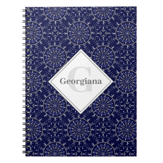 Carnet Carrelage personnalisé Ditsy Winter Snow Angels (Devant)