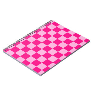Carnet Carrés à carreaux clair rose chaud géométrique rét