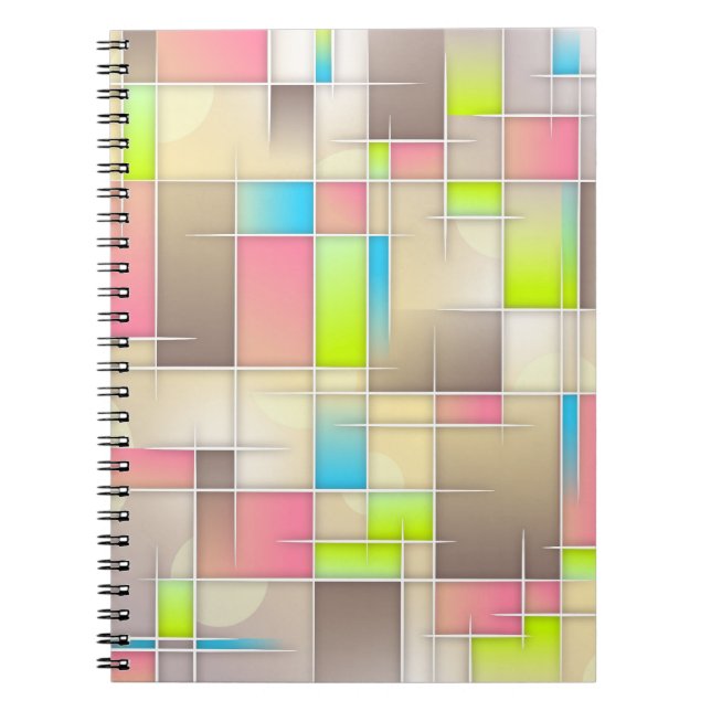 Carnet Carrés Abstraits colorés Motif géométrique (Devant)